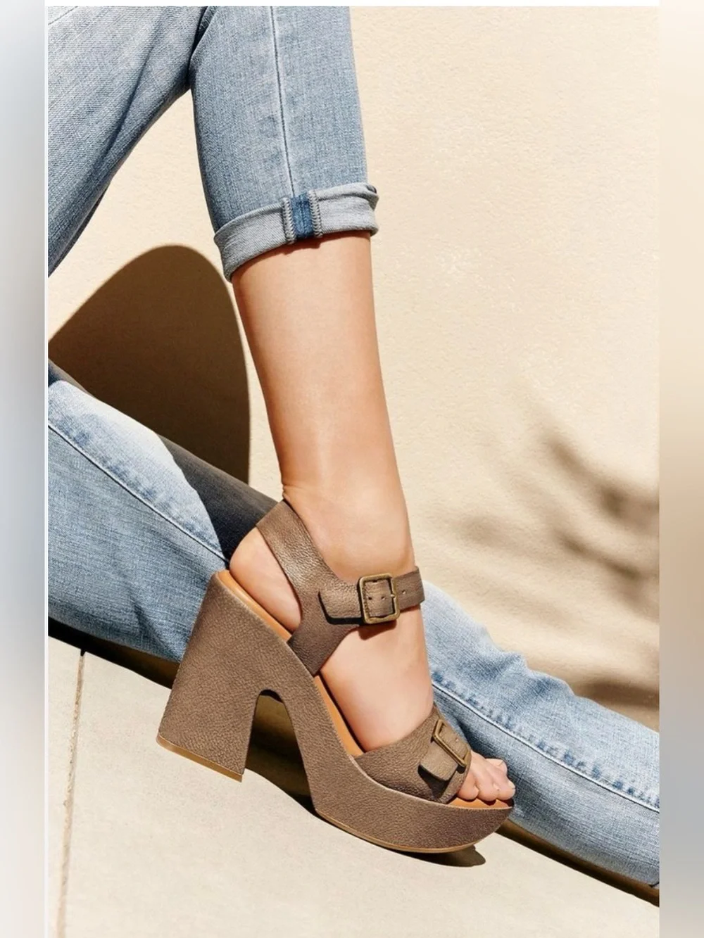 Kork-Ease Kenora Platform Sandals in gray brown